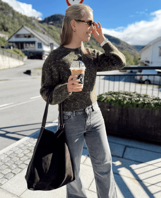 Kat Langermet Knit Short Cardigan Fir Green Selected Femme