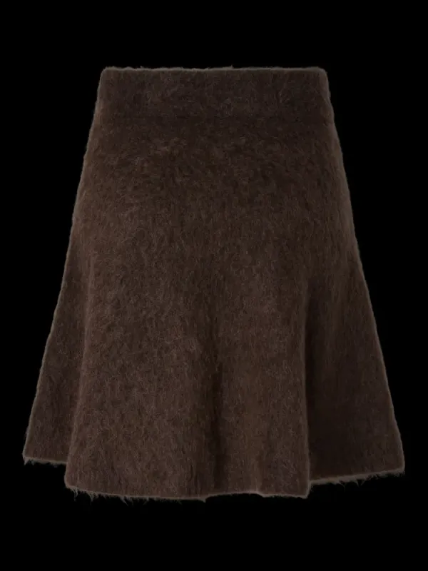 Tilde Mohair Blend Knit Skirt Mole Melange YAS