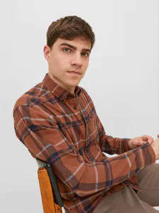 Hovedbilde Jprblubrook Check Twill Shirt LS Cambridge Brown ...