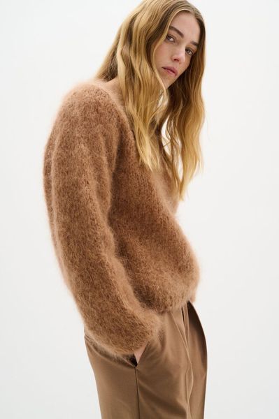 Jetra Mohair Pullover Tobacco Brown In Wear 