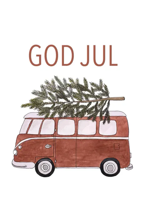 Hovedbilde Små Kort Julebuss (tags) 