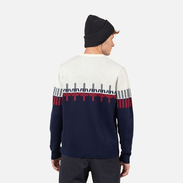 Men&acute;s Patterned Crewneck Sweater Dark Navy Rossignol