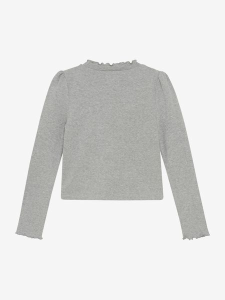 Topp Rib Langermet Med Strass Light Grey Melange Creamie 