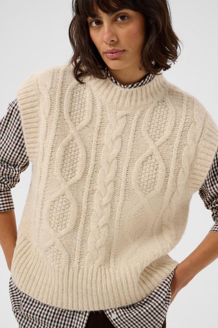 Hovedbilde Chanina Waistcoat Whitecap Melange / White Part ...