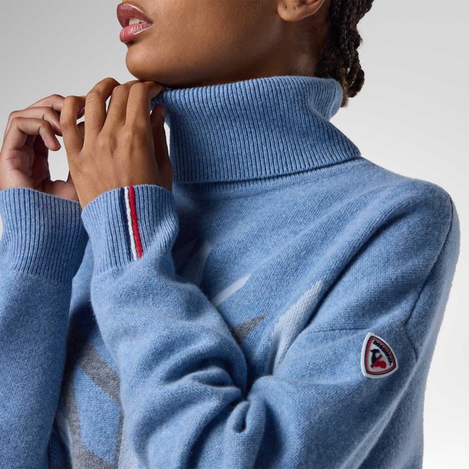 Hovedbilde Patterned Turtleneck Sweater Ice Blue Rossignol