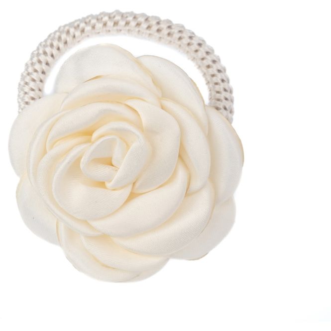 Hovedbilde Satin Rose Hair Tie Off White DARK