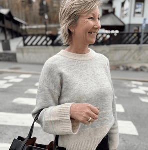 Hovedbilde Alva Knit Structure O-Neck Light Grey Melange ...