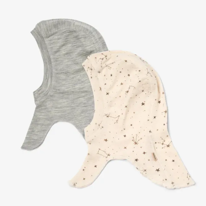 Hovedbilde Ull Balaclava Felix 2pk Eggshell Stars Wheat
