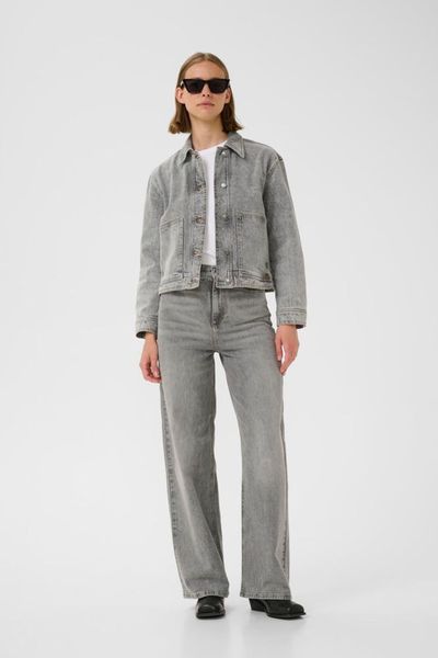 Nanas Denim Jacket Light Grey Wash In Wear