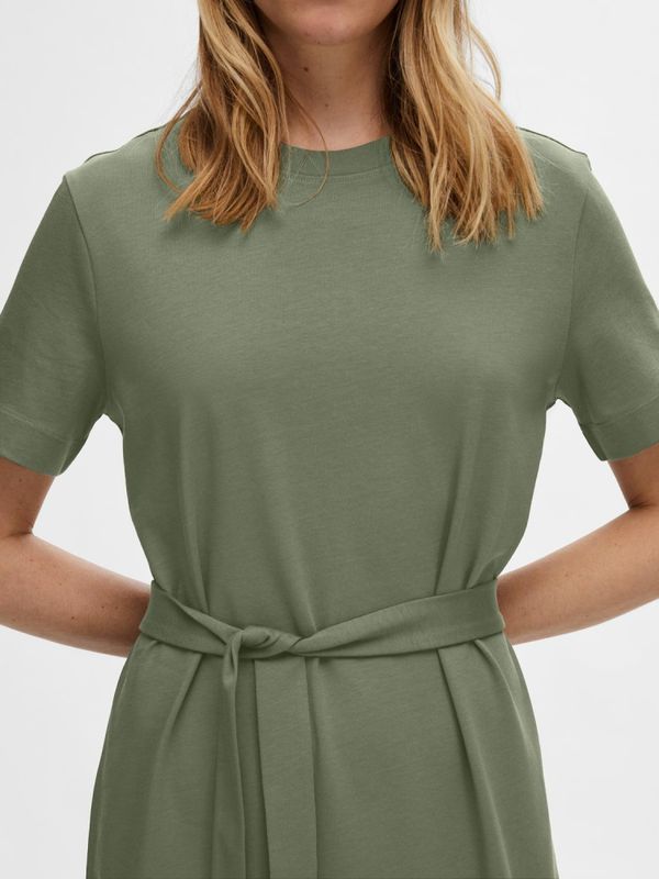 Essential SS Ankle Tee Dress Olivine Selected Femme 