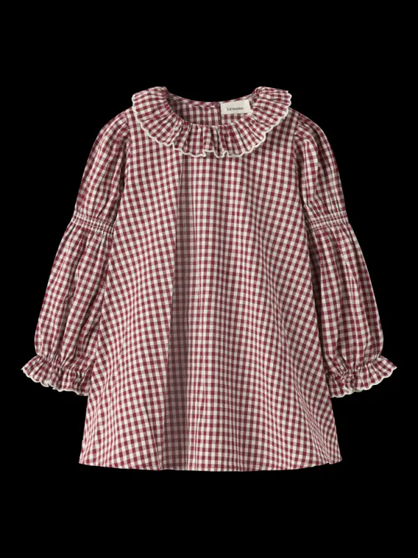 Roanne LS Loose Dress Biking Red Lil Atelier