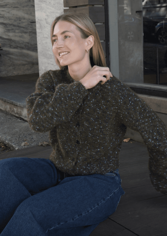 Kat Langermet Knit Short Cardigan Fir Green Selected Femme