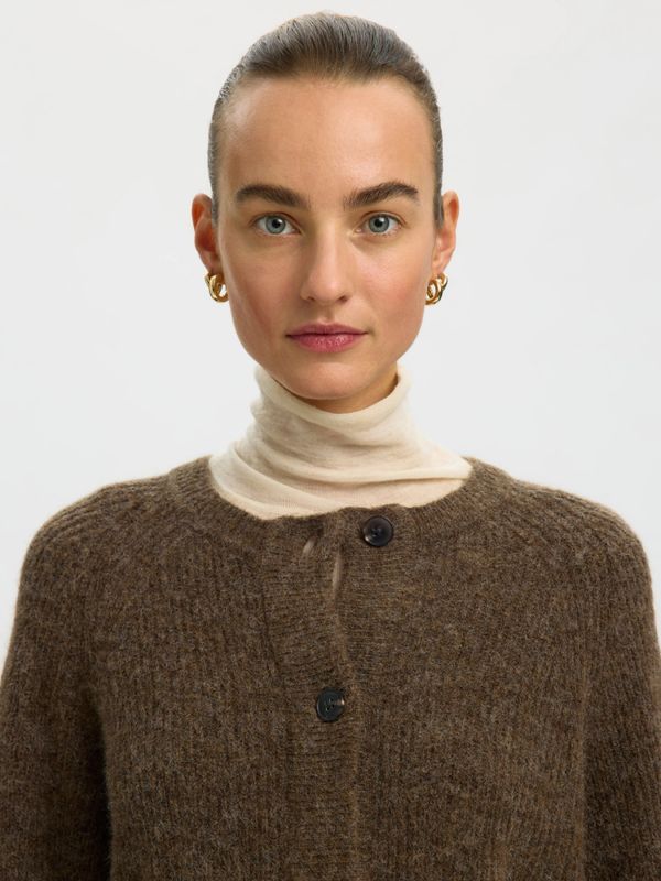 Lulu LS Short Cardigan Dachshund Melange Selected Femme 