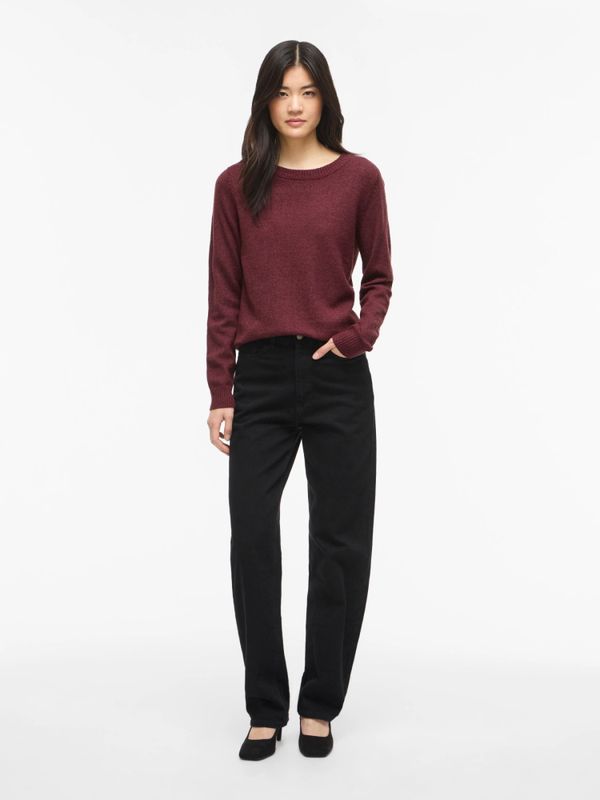Viril O-Neck LS Knit Top Port Royale Dark Melange VILA