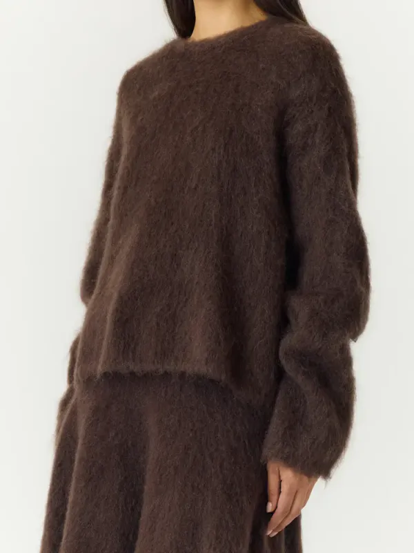 Tilde LS Mohair Blend Pullover Mole YAS