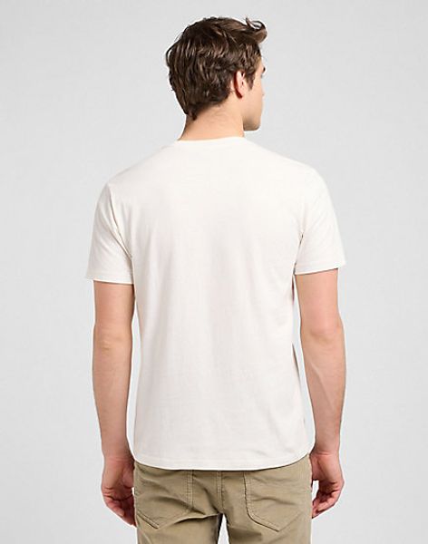 T-Skjorte Medium Wobbly Ecru Green Logo LEE 