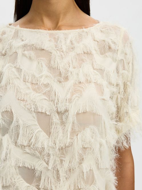 Hovedbilde Myline SS Boat Neck Top Egret Selected Femme