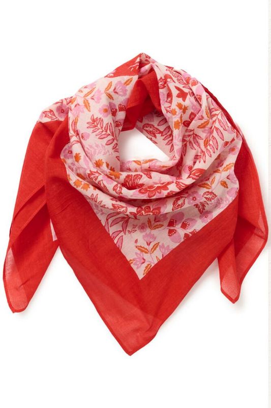 Phi Skjerf Poppy Red Bird Print Part Two