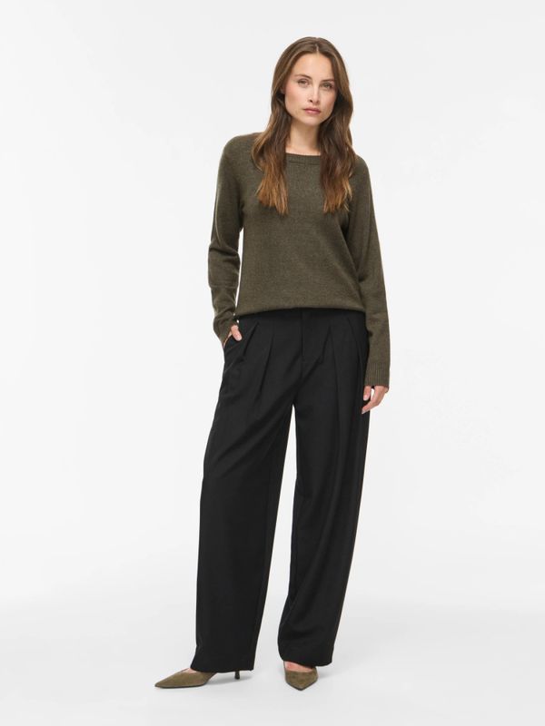 Viril O-Neck LS Knit Top Forest Night Dark Melange VILA