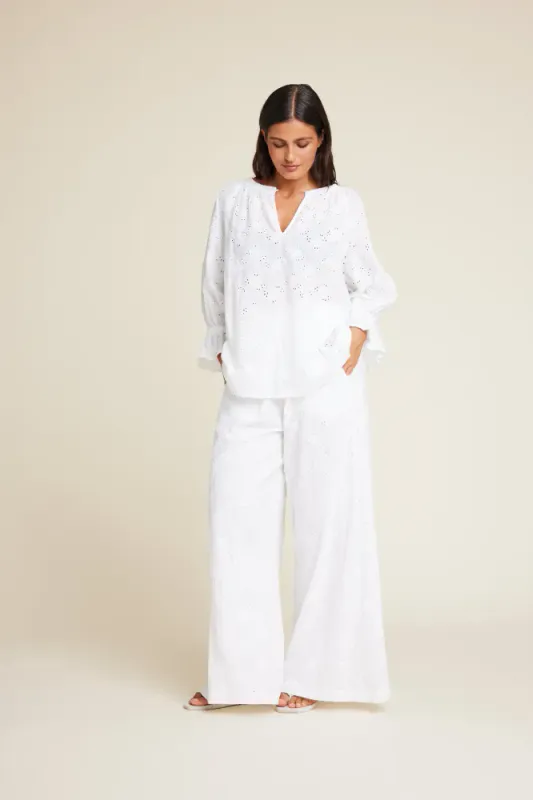 Ladd Lace Blouse White Line Of Oslo