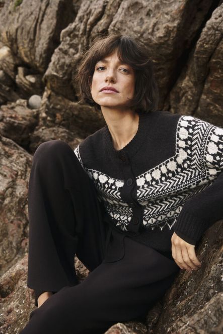 Hovedbilde Charmaine Cardigan  Mole/Whitcap Jaquard / Brown ...